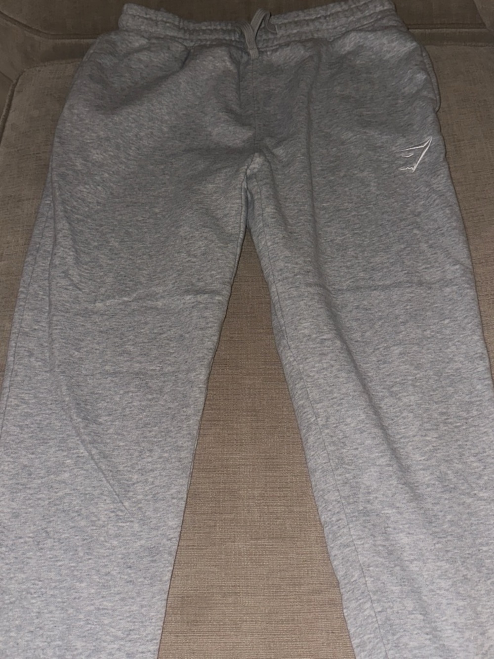 Gymshark Light Gray Athletic Joggers with Drawcord